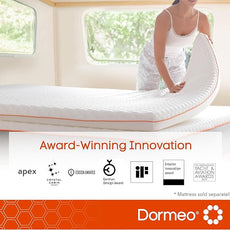 Dormeo RV King Cooling Mattress Topper, 3-Inch with Octaspring® Technology for Optimal Back Support, Medium Firmness