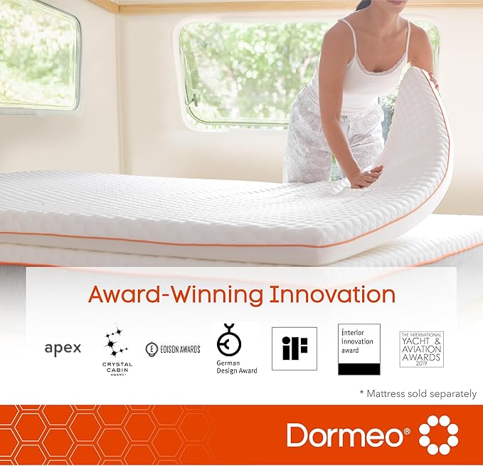 Dormeo RV Short King Cooling Mattress Topper, 3-Inch with Octaspring® Technology for Optimal Back Support, Medium Firmness