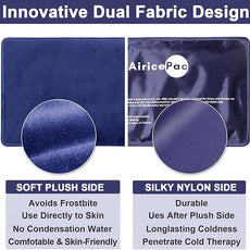 2 Ice Packs for Pain Relief, Gel Cold Pack for Knee Neck Shoulder Ankle Elbow Hip Back Injuries Reusable, Hot & Cold Compress Therapy for Swelling, Bruises, Surgery, 7”x 11”, Blue