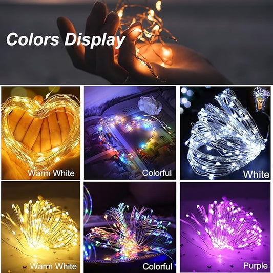 ZGWJ Fairy Lights Battery Operated, 8 Pack Twinkle String Lights 20 LED 7FT Mason Jar Decor for Bedroom, Halloween, Christmas, Party Indoor and Outdoor Decoration Mixed-Color