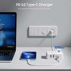 USB C Charger Block, 45W 4 Port USB C Fast Charging Station Hub Cube Brick for Multiple Devices, Travel Charger USB Power Strip Adapter Plug for iPhone 17 16 15 14 Pro Max, iPad, MacBook Air, Samsung