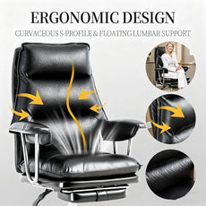 Office Chair with Footrest 500lbs,Executive Desk Chairs for Heavy People, Reclining Computer Chair Comfy Wide Seat Big and Tall High Back, Black