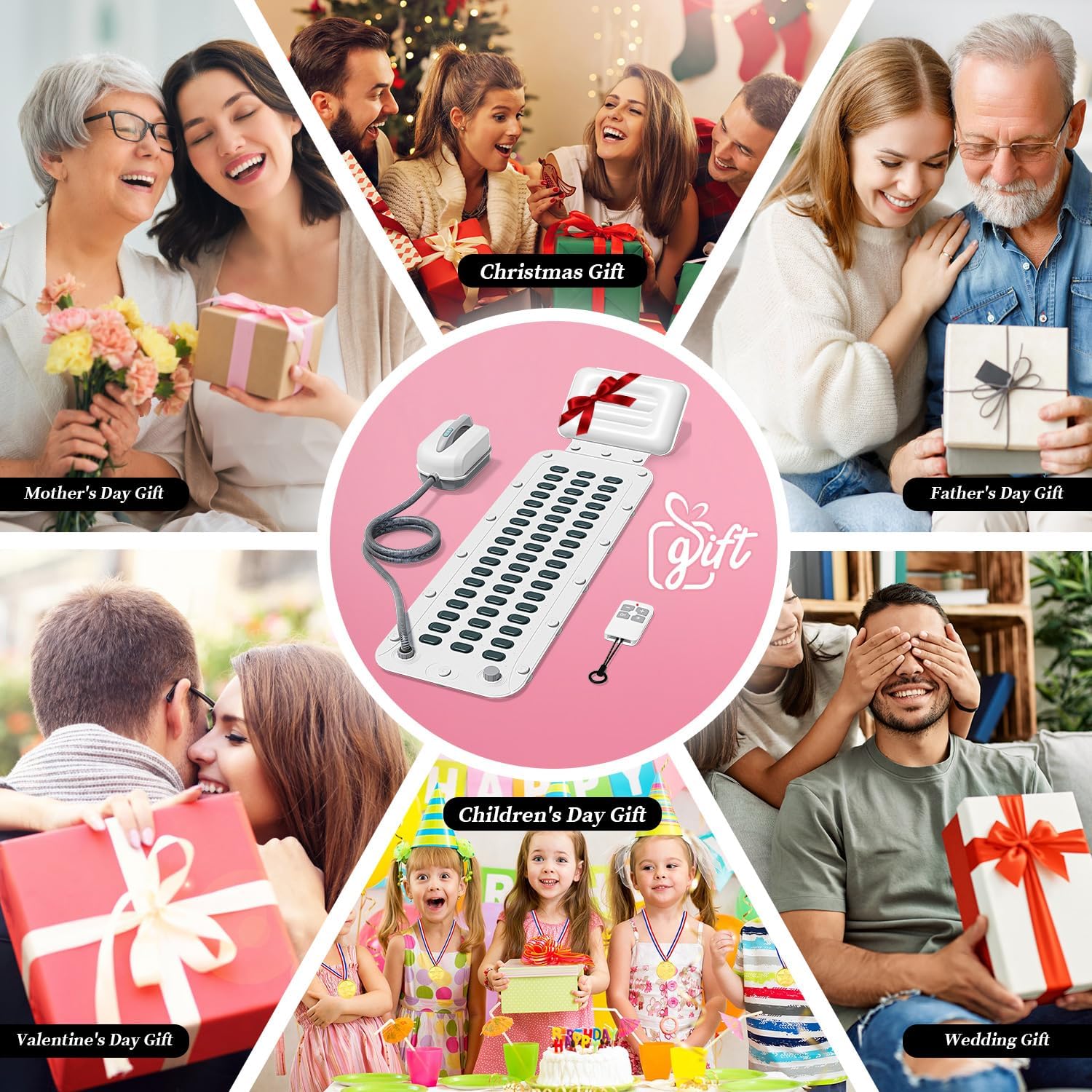 Portable Spa Bubble Bath Massager,Full Body Waterproof Spa Mat for Bathtub, 6-Speed Bubbles, Remote Control & Non-Slip Suction Cups for Home Relaxation