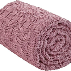 Knitted Weighted Blanket for Adults, 20lbs, Breathable Chunky Knit, Cooling for Hot Sleepers, Christmas Home Decor (Pink) 70' x 90''