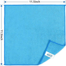 HOMEXCEL Blue Microfiber Cleaning Cloth, 100 Pack Cleaning Towels for Kitchen, Lint Free, Scratch-Free, Highly Absorbent, and Reusable Cleaning Rags for House, Window and Glass, Cars, 11.5 X11.5 inch