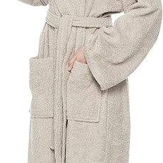 Arus Women's Hooded Classic Bathrobe Turkish Cotton Robe with Full Length Options