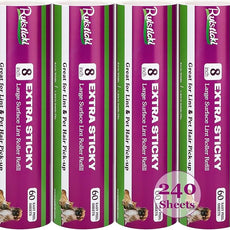 8 inch Lint Roller Refill for Scotch-Brite Pet Extra Sticky Large Surface Roller 50% Stickier Lint Roller Refill, Works Great On Pet Hair, 4 Refills, 60 Sheets per Refill, 240 Sheets Total
