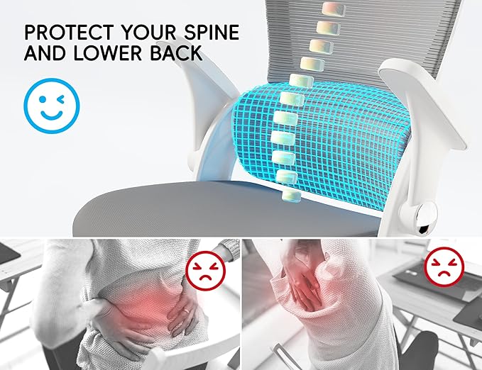 TRALT Office Chair - Ergonomic Office Chair with Back Support, Computer Chair - Home Office Desk Chairs, 330lbs Wide Seat Big and Tall Office Chairs with Headrest, Comfy Desk Chairs (Grey)