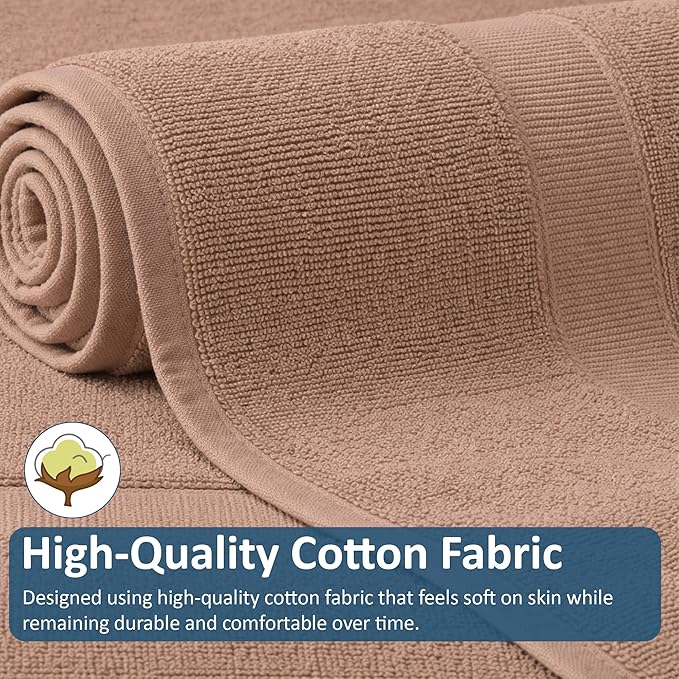 Rajlinen Cotton Bath Mat 2 Pack 23x36-100% Cotton 500 GSM Highly Absorbent Hotel Spa Bathroom Floor Mats, Aesthetic Acron Bath Mat Towels, Machine Washable Shower/Bathtub Rugs