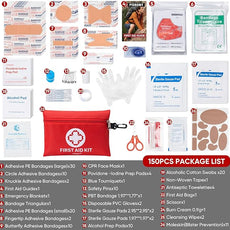PTEROMY 150 Piece Mini First Aid Kit, Portable Small Emergency Kits Compact 1st Aid Kit for Car, Travel, Home, Camping, Outdoor, Hiking