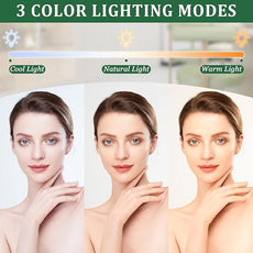 ROLOVE 8x10 Inch Lighted Vanity Mirror, 3-Color Dimmable LED Lighting & Touch Control, Portable Makeup Mirror with U-Bracket for Travel/Dressing Room (White)