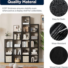 6 Cube Storage Organizer, 2x3 Cube Bookshelf, Cubby Storage Shelf, Wooden Organizer Shelf with Thickened Boards, for Closet Bedroom Home Office Living Room, 36.93