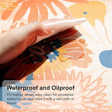 QIYI Large Desk Pad, Floral Mouse Pad Desktop Decor, Waterproof PU Leather Desk Cover Protector, Desk Accessories for Office Home Work Writing Gaming 31.5