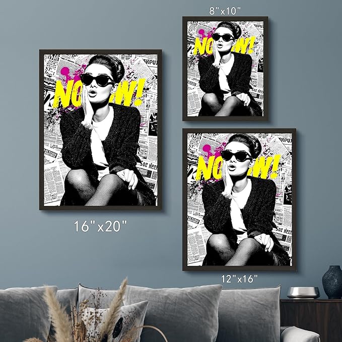 Beautiful Chic Woman Wall Art Prints Beautiful Audrey Hepburn Poster Canvas Art Wall Decor Picture For Bedroom Office Dorm Bathroom Wall Decor Aesthetic Home Artwork 8" × 10" In Framed