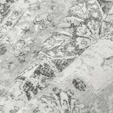 Gray 6x9 Area Rug Washable Vintage Living Room Carpet Non Slip Retro Distressed Low Pile Soft Oriental Medallion Thin Large Grey Throw Rug for Office Bedroom Dining Room Playroom