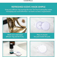 Essence Pearl Travel Case - Wearable Aromatherapy Kit with Nasal Diffuser Rings, Soaking Bay, and 5mL Essential Oil – Portable Wellness Gift Set for On?The?Go Self Care