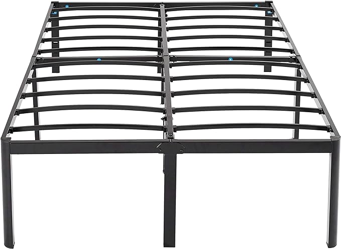Amazon Basics Heavy Duty Non-Slip Bed Frame with Steel Slats, Easy Assembly - 18" H, (Full), Black