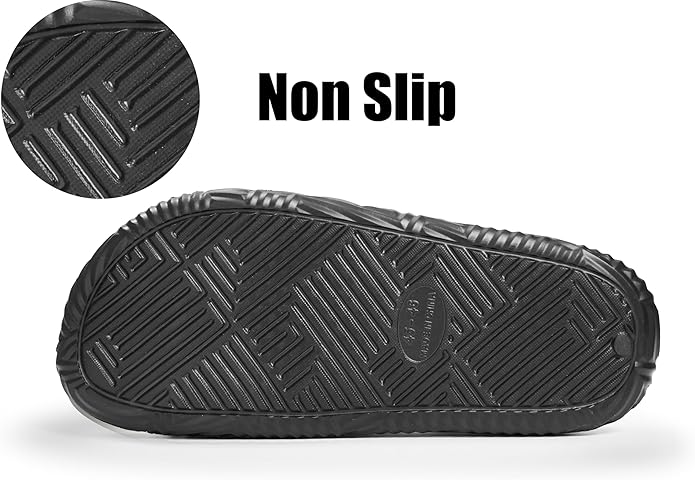 Weweya Slides for Women and Men - Bathroom Shower Shoes - Non Slip House Slippers - Lightweight Beach Sandals
