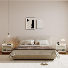 Rattan Nightstand, Bedside Table with Type-C Charging Station - 1 Storage Drawer & Open Storage Space, Boho End Table Side Table for Bedroom Office, Large Night Stand with Charging Port