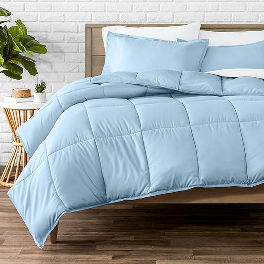 Bare Home Comforter Set - King/California King Size - Ultra-Soft - Goose Down Alternative - Premium 1800 Series - All Season Warmth (King/Cal King, Light Blue)
