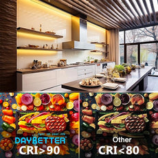 DAYBETTER COB LED Strip Lights, Tunable White(2700K-6500K) COB LED Lights with 3040 LEDs, 24V Adapter, RF Remote, Dimmable High Density Uniform LED Strip for Bedroom, Kitchen, Cabinet, CRI90+, 16.4ft