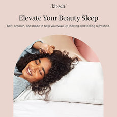 Kitsch Satin Pillowcase, Softer Than Silk Pillow Cases King, Cooling Pillow Covers, Satin Pillowcase with Zipper for Hair, Skin & Quality Sleep, Wrinkle-Free & Smooth, King Size 19