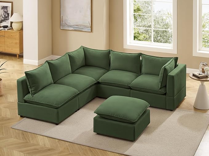 VANOMi Modular Sectional Sofa, 6 Seater Sleeper Sectional Sofa Modular Sectional Couch for Living Room, Sofa Bed-M