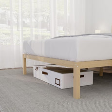 14 Inch Bamboo Bed Frame – Solid Wood Platform Bed Frame, Strong and Stable, with Non-Slip Slats for Support, No Box Spring Needed, Easy to Assemble, Noise-Free (Natural, Twin)