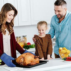 KITCHEN PERFECTION S Silicone Smoker Oven Gloves -Extreme Heat Resistant BBQ Gloves -Handle Hot Food Right on Your Grill Fryer Pit|Waterproof Oven Mitts |Superior Value Set+3 Bonuses