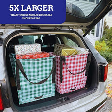 DURASACK Heavy Duty Storage Tote Bag with Zipper Top 22-Gallon Rugged Woven Polypropylene Moving Bag, Reusable Self-Standing Design, Holds up to 500 Pounds, Holiday 2-Pack