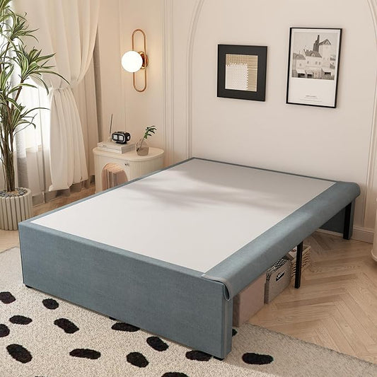 18 Inch Full Size Bed Frame with Skirt, Heavy Duty Metal Bed Frame Full, No Box Spring Needed, Support Up to 3000 lbs, Easy Assembly, Noise Free, Black