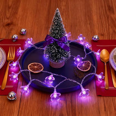 Cute Flower String Lights, USB & Battery Lighted Decorative Fairy Cherry Blossom Indoor Bedroom Tree Branches Hanging, Novelty Floral Lamp for Christmas Easter Wedding Party Birthday Decor (Purple)