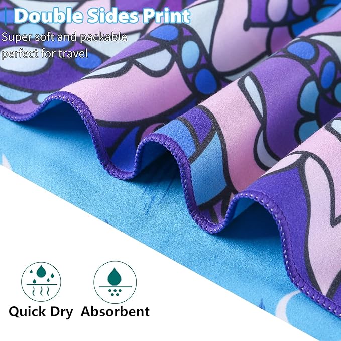 2 Pack Microfiber Thin Beach Towel Lightweight 71x32 Oversized Extra Large Sand Free Towels Quick Dry for Travel Pool Yoga Gym Sports Beach Accessories Vacation Essential Gift