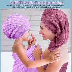 Preboun 12 Pcs Bath Towels and Washcloths 4 Sets Microfiber Bathroom Beach Pool Towel Set Quick Dry Coral Velvet Highly Absorbent for Fitness Sports Shower Travel Spa Hotel(4 Colors)