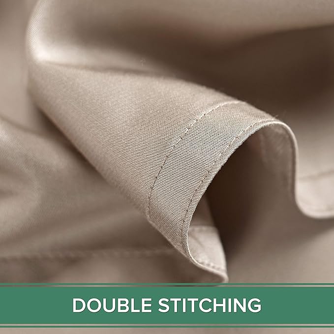 Pure Bamboo Full Sheets, Genuine 100% Organic Viscose Derived from Bamboo Bed Sheet Set, Luxuriously Soft & Cooling, Double Stitching, 2 Year Quality Promise (Full, Sand)