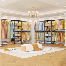 Ulif M2 Wall Mounted Closet System, Clothes Rack Mounted onto the Wall with 4 Expandable Hanger Rods and 5 Metal Shelves, Clothing Organizer Storage in (70.8-102.3)