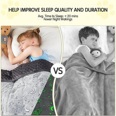 yescool Weighted Blanket 5 Pounds Weighted Lap Blanket, Glow in The Dark Star Heavy Blankets, Warm Minky Weighted Throw Blanket Gift for 40-60lbs, 36