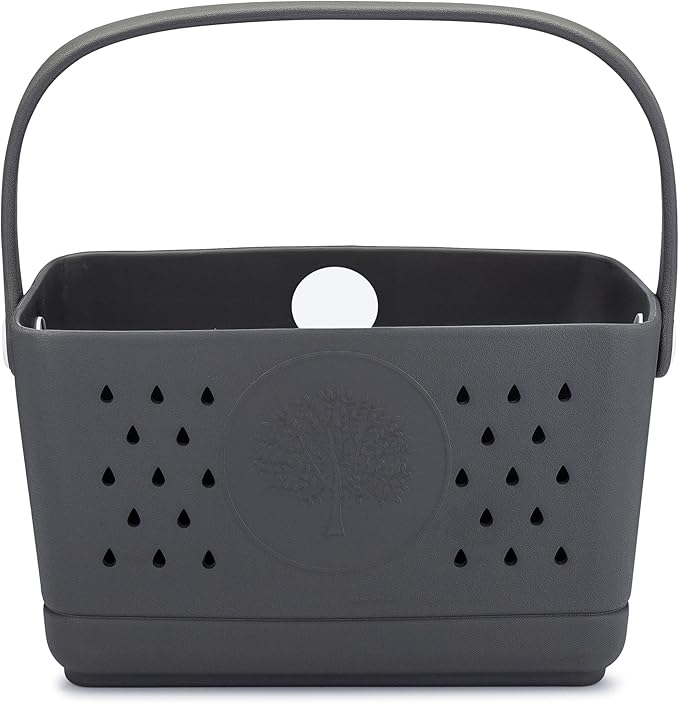 Parker Baby Large Bath Caddy | BPA Free & Food Grade Shower Caddy Organizer for Toys & Supplies | Quick-Dry, Sturdy & Perfect Size Shower Basket w/ Handle in Neutral Colors