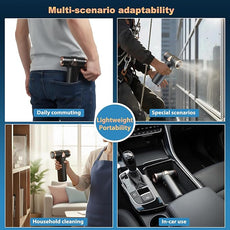 4-in-1 Mini Air Duster, Electric Dust Cleaner Pocket Size, Rechargeable Cordless Aluminum Dust Blower for Computer Keyboard Air Bed Car Emergency