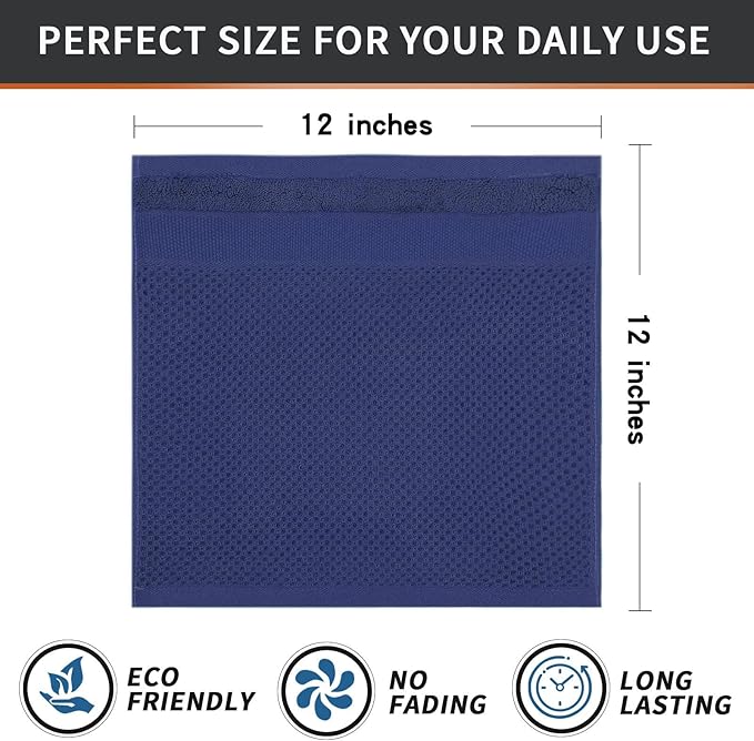 Homaxy 100% Cotton Dish Cloths, 6 Pack - 12 x 12 Inches, Waffle Weave Super Soft and Absorbent Dish Towels Quick Drying Dishcloths, Multicolor