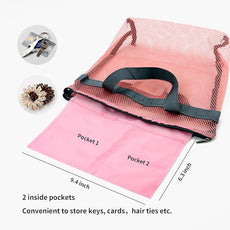 Mesh Shower Caddy Bag Portable Hanging Toiletry and Bath Organizer with Zipper for Travel, Gym, Camping, College Dorms, Beach