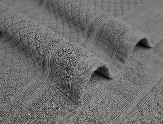 Avalon Towels Grey Bath Mat - 100% Cotton Set of 2 Absorbent Bathmat - Bathroom Mats Quick Dry Bath Mats for Bathrooms (22x34 Inches)