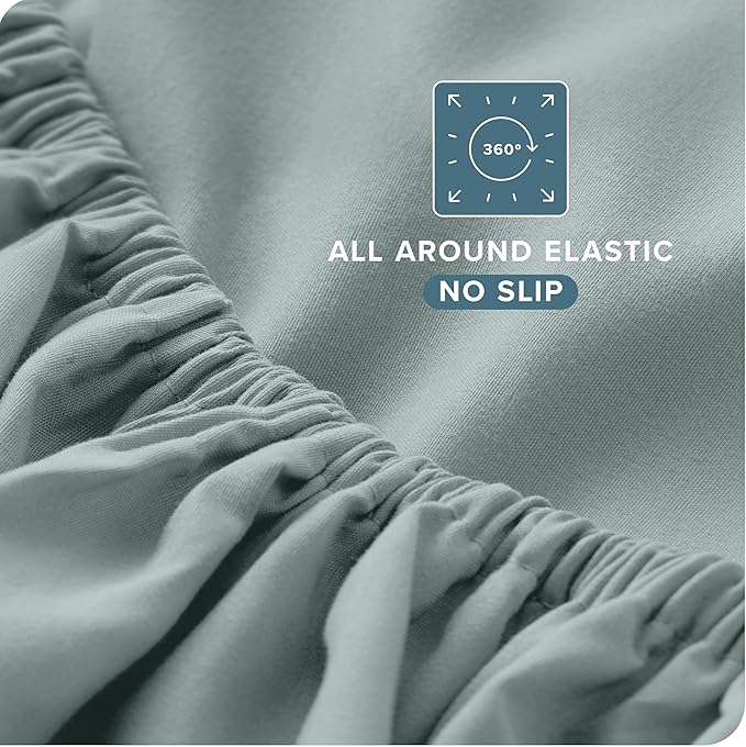 Bare Home Full Sheet Set - Luxury 1800 Ultra-Soft Microfiber Full Bed Sheets - Double Brushed - Deep Pockets - Easy Fit - 4 Piece Set - Bedding Sheets & Pillowcases (Full, Sea Spray) BareHome