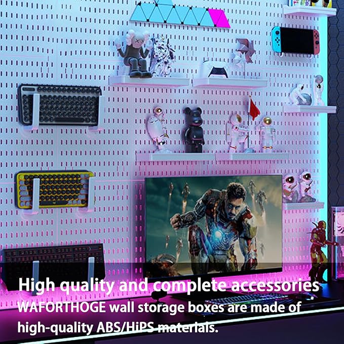Revamp Your Space With A Versatile Pegboard Kit - Effortlessly Organize Home, Office, And Gaming Setup With Customizable Hanging Solutions (White)