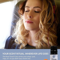 Essence Pearl Travel Case - Wearable Aromatherapy Kit with Nasal Diffuser Rings, Soaking Bay, and 5mL Essential Oil – Portable Wellness Gift Set for On?The?Go Self Care