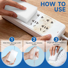 100 Pack Magic Sponge Eraser, Non-Scratch Melamine Sponges in Bulk, Multi Surface Power Scrubber Foam Cleaning Pads for Bathtub, Floor, Baseboard, Bathroom, Wall Cleaner - White Sponges