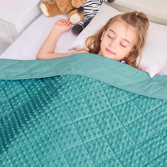 yescool Weighted Blanket 3 Pounds Teal Heavy Blankets for Sleeping, Microfiber Weighted Throw Blanket Breathable Warm Fleece Minky Blanket for 20-40lbs, 36"x48"