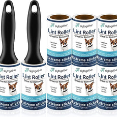 Lint Rollers for Pet Hair Extra Sticky, Dog Cat Pet Hair Remover Couch Lint Roller Travel Size Lint Remover for Clothes, 2 Reusable Handles+8 Lint Roller Refills Pack, 512 Sheets Total