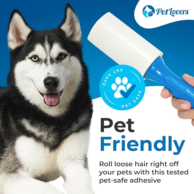 PetLovers Extra Sticky Lint Roller Mega Value Set 1000 Sheets for Pet Hair Removal, Dog and Cat Lint Remover 10 Pack
