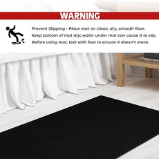 Cotton Paradise 100% Cotton Non Slip Bath Mats for Bathroom, 17x24 inch Soft Absorbent Quick Dry Machine Washable Floor Bath Mat, Black